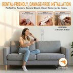 Wall Outlet Extender Stick & Electrical Plug Extension Outlet, Adjustable 8"-36" Wall Plug Extender, Multi Plug with USB C & A, 2 AC, 360° Access for Hard-to-Reach Outlets Behind Furniture Sofa Desk
