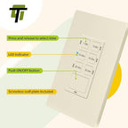 TG 30-Minute Countdown Timer Switch, 1-5-10-15-20-30 Min, for Bathroom Fans, Heaters, Lights, LED Indicator, 120VAC 800W, Neutral Wire Required, UL Listed, Screwless Wall Plate, Light Almond