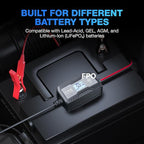 Type S 5A Smart Battery Charger & Maintainer – 6V & 12V Automatic Car Battery Charger for Cars, Trucks, Motorcycles, Boats, ATVs, Lawn Mowers, RVs – Lead-Acid, AGM, Gel, LiFePO4 Batteries
