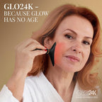GLO24K Red Light Beauty Device for Face & Neck – 2-Pack, 3-in-1 Facial and Neck Massager with Triple LED & Vibration Technology