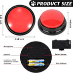10 PCS Red Voice Recording Buttons for Dogs Dog Training Communication Buttons with 30 Sec Record and Playback, Pet Training Buzzer for Puppy Cats, Funny Gift for Study Office Home Pet Lovers