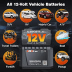 ANCEL BM300 12V Battery Monitor, Bluetooth 4.0 Automotive Voltmeter with Charging, Cranking System Test & Alarm - Compatible for Solar Power Systems, RVs, Motorcycles, Boats, Cars, and Trucks