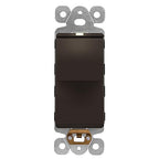 LIDER Minimalist Design Matte Finish Lighted Decorator Switch, Frameless Paddle Light Switch with Locator Light, Grounding Screw, 15A 125V, UL Listed, LS15-1P-BR, Brown