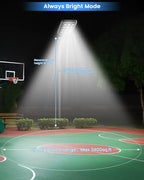 Gefolly G-13000W Solar Street Light Outdoor, Wide Angle Commercial Parking Lot Light Dusk to Dawn 6500K IP67 Flood Security with Motion Sensor Lamp for Yard, Basketball Court