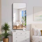 CILIBER Frameless Mirror, 24x48 Beveled Bathroom Mirror Rounded Corner, Frameless Wall Mirror Shatterproof Tempered Glass Lightweight Design for Bedroom Living Room Entryway