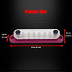 8 x M5 (#10) Studs Power Distribution Block Bus Bar 12V, Ampper 5.9" HD 120A Marine BusBar Battery Distribution Block W/Cover for Car Boat Solar (Red)