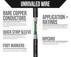Voltive 14/4 Speaker Wire, in-Wall CL3 & Direct Burial, Black, 500ft - 14AWG, 4 Conductors, Stranded Oxygen-Free Copper, UL Listed - V-1209-5