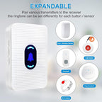 Daytech Wireless Caregiver Pager Wrist Call Button Personal Help Alert Pager System for Home Nurses Caregivers Patients Elderly 2 Alert Watches + 1 Receiver