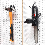 HUHOLE Pegboard Drill Holder, Peg Board Utility Hooks, 10 Pack Heavy Duty Peg Board Tool Holder for Power Tools, Drill, Hammer, Cord, Fit for 1/4" Pegboard | Heavy Duty, for Power Tools, Drill, Hammer, Cord