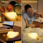 AVACOM Squishy Night Light, Lying Flat Duck Night Light, Travel Nightlight, 3 Level Dimmable Nursery, Rechargeable Bedside Touch Lamp for Breastfeeding Toddler Baby Kids Decor