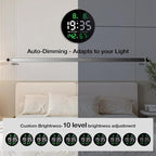 Brauthon Large Digital Clock for Classroom, Digital Classroom Clocks for Teachers, 10" Round LED Clock with Large Display，Date, Countdown Timer, Remote Control, Temperature, Electric (Green)