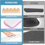 KONDOUND 2-in-1 Heated Wrist Rest Set, Ergonomic Memory Wrist Pad with RGB Lights and Non-Slip Base, Keyboard Mouse Wrist Rest for Computer Laptop Office Work and PC Gaming