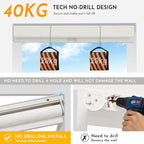 Persilux Smart Motorized Blinds with Remote, No Drill Automatic Roller Shades for Indoor Windows, Light Filtering Linen Fabric, Electric Blinds for Windows, Texture Cream 1703, Custom Size