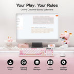 EPOMAKER TH99 PRO 96% Mechanical Keyboard with Screen & Knob, 10000mAh, 2.4Ghz/BT, Hot Swap, Custom Driver, RGB Backlight, PBT Keycap, Wireless Gaming Keyboard for PC/Mac (Pink, Sea Salt Silent)