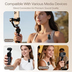 LIZHUZHONG Ai Mini Mic Wireless Lavalier Microphone System (2TX+2RX+Case), Magnetic & Clip-On Microphone for iPhone, Android, Vlogging, Studio-Quality Sound, 48H Battery, Ai Noise Cancelling