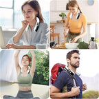 WXX Portable Neck Fan, Neck Fan Rechargeable, 360° Cooling Personal Fan, 3 Speeds Foldable Quiet Wearable Fan for Travel Outdoor Indoor, Birthday Gifts for Men Women-White&Black