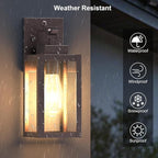 LTBLIGHT 2-Pack Motion Sensor Porch Lights Outdoor, Farmhouse Brown Dusk to Dawn Exterior Lighting Fixtures with 3 Modes, Waterproof Wall Lanterns for House, Backyard, Entryway, Garage
