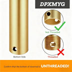 DPXMYG 48 inch Ceiling Fan Downrod with Extension Cord, 4 FT Gold Downrod for Ceiling Fan, 1 inch Outside Diameter, Boom Suitable for a Wide Range of Fans (Gold, Not Threaded)
