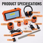 PQWT Underground Water Leak Detectors for Home and Outdoor PQ125D Wall Pipe Water Leakage Detection with Touchscreen Earphone and Carrying Case Multi Sensor Acoustic Pipeline Sound Intensifier