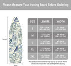 ZCFYGDX Easy Installation 17 x 49 Ironing Board Covers - Hawaiian Palm Leaf Print Elastic Edge & Nylon Buckle Straps Fasteners, Suitable for Most Iron Board, Stain Resistant Protective Cover