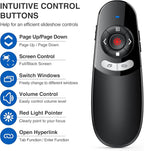 DINOSTRIKE Wireless Presenter Remote with Portable Case, USB C Presentation Clicker with case for PowerPoint with Storage Organizer Bag-Teachers Office Essentials