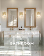 METWET Wall Sconces Set of 2, 1-Light Brushed Gold Sconces Wall Lighting with Globe Clear Glass Shade, Modern Bathroom Vanity Light Fixtures for Mirror Bedroom Living Room, VL195-BG-CL-1-2PK