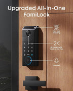 eufy FamiLock S3 Max Smart Lock with Palm Vein Recognition - Keyless Entry Door Lock for Front Door, 3-in-1 Wi-Fi Keypad Deadbolt+ 2K HDR Camera+ Doorbell, ANSI/BHMA Grade 1, Rear Lock Video Screen