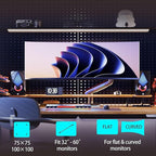 NB Gaming Monitor Arm or for 32 to 60 Inches Screen, Load up to 20 kg, VESA 75/100, RGB-Light, Heavy Duty, Multi Angle Adjustable, Premium Aluminum, Purple Blue