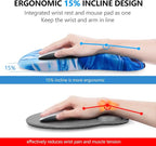 Mouse Pad Wrist Support, Laokiiy 2 in1 Keyboard Wrist Rest+ Ergonomic Mouse Pad, Non-Slip Wrist Rest for Computer Keyboard, Made Easy Typing & Relieve Wrist Pain Ocean Blue