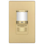 TOPGREENER Occupancy/Vacancy PIR Motion Sensor Light Switch, CDS Sensor with Learning Function, No Neutral Required, 200W Incandescent / 150W LED Load, UL Listed, Screwless Wall Plate, Gold