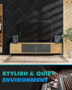 52 Pack Acoustic Foam Panels, 1 X 12 X 12 Inches Sound Proof Foam Panels for Walls, High Density Acoustic Panels Sound Absorbing, Black White Noise Cancelling Studio Wedges (NOT INCLUDE ADHESIVE)