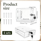 4 PCS Thermostat Lock Box with Key, Universal Thermostat Covers with Locks, Clear AC Lock Box Cover on Wall, Upgrade Thicken Universal Thermostats Cover, Fit Thermostats 6.1" x 5.4" x 3.2" or Smaller