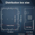 Namunanee Outdoor Electrical Junction Box, ABS Water Resistant Enclosure with Internal Mounting Panel & Hinged Cover, 15.7" H* 11" L* 4.1" W