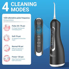 JNGOODS Cordless Water Dental Flosser Oral irrigator,JNGOODS 300ml Rechargeable Water flosser for Teeth IPX7 Waterproof 4 Modes Portable Oral Irrigator with 4 Jet Tips, Travel Home use