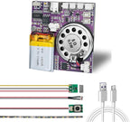 XLW Sound Module, 16MB Push Button, Magnetron, Light Control Activated Recordable Voice Sound Chip Module with LED Light Strip, Speaker, for Greeting Card Audiobook, Xmas Presents Boxes, Kids's Toys.