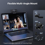 NexiGo 1080P 60FPS Webcam with Software Control and Microphone, AutoFocus, w/Privacy Cover, N680P Pro Computer Web Camera for Skype Zoom Teams, Mac PC Laptop Desktop