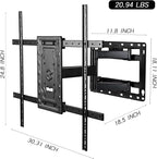 DYZJREL Full Motion TV Wall Mount for 32-75 Inch TVs, VESA Compatible, 150 lbs Weight Capacity, Adjustable Tilt & Swivel, Easy Centering & Quick Installation