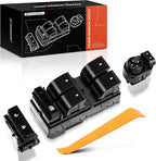 A-Premium Power Window Control Switch & Door Lock Mirror Switch - Compatible with 2007-2014 Chevy Silverado 1500 2500 HD 3500 HD & GMC Sierra 1500 2500HD 3500HD - Front Driver Side Door