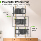 USX MOUNT Heavy Duty TV Wall Mount for 32-105" TVs up to 165lbs with 8" Sliding Design,Ultra-Large Mount for up to 24" Studs with Swivel,Tilt&Leveling,Pre-Assembled Monitor Bracket Max VESA 800x600mm