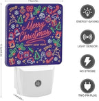 YKJAHSD Merry Chrismas Night Light, Plug into Wall Decor Nightlights for Bedroom, Bathroom, Hallway, Kitchen, with Dusk to Dawn Light Auto Sensors LED Night Lights for Boys Girls Women Men Room Gifts