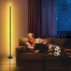Bcmsda RGB LED Floor Lamp, RGB LED Corner Lamp with Music Sync, Remote Control Color Changing Ambience Light, 16 Million DIY Colors Timer Setting for Living Rooms, Bedrooms and Gaming Rooms