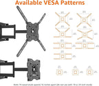 Amazon Basics Full Motion TV Wall Mount with Horizontal Post Installation Leveling for 32 to 86 inch TVs, Black