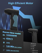 Macson 150000RPM Compressed Air Duster & Air Blower, 3-in-1 High-Speed Electric Air Duster with 6000A Jump Starter, Air Duster Rechargeable Battery Booster with LED Light for Home Car Cleaning