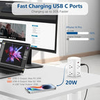 Pop up Outlet for Countertop,3.15-inch Hole Desk Grommet Power,8 Outlets 4 USB,20W USB C Fast Charging,Kitchen Island Pop Up Electrical Outlet