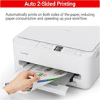Canon PIXMA TS6520 Wireless Color Inkjet Printer for Duplex Printing, White – Home Printer with Copier/Scanner, 1.42” OLED Display, Intuitive Control Panel, Compact Design