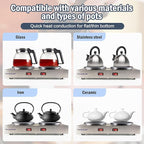 Commercial Double Coffee Carafe Warmer, Stainless Steel, 2 Burners Decanter Warmer Plate,Suitable for Café, Break Room, Buffet, Event and Commercial Use (US Plug 110V)