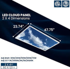 4-Pack 2x4 LED Flat Panel Light, Drop Ceiling Light Fixture with Cloud Design Tunable 30W-72W, 8750 Lumens 4000K/5000K/6500K CCT, 0-10V Dimmable Skylight ETL & DLC, 120-277V 48x24 Inch LED Panel