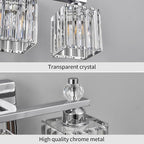FDPBY Bathroom Vanity Lights 3-Light Modern Crystal Vanity Light Chrome Bathroom Light Fixtures Over Mirror Crystal Bathroom Vanity Lighting Fixtures