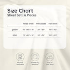 Bambaw 100% Viscose Derived from Bamboo Queen Size 6 Piece Sheet Set - Cooling Bed Sheets, Deep Pocket Queen Sheets, Fits Up to 16'' Mattresses (Moonlight Gray)