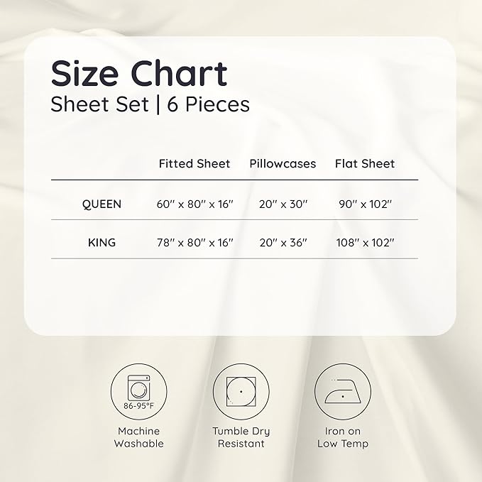 Bambaw 100% Viscose Derived from Bamboo Sheets King Size Set – 6pcs Set of Cooling Sheets for Hot Sleepers, Fits Up to 16'' Mattresses, Super Soft & Luxury Bedding Sets King (Olive)